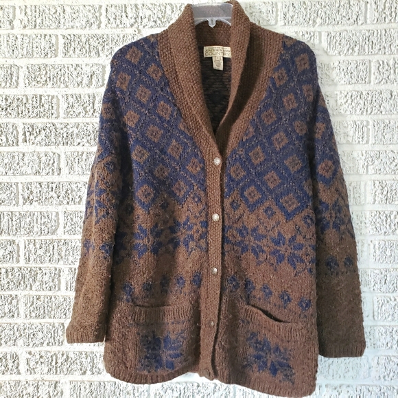 Jones New York Sweaters - Vintage Jones New York Fair Isle Cardigan Sweater